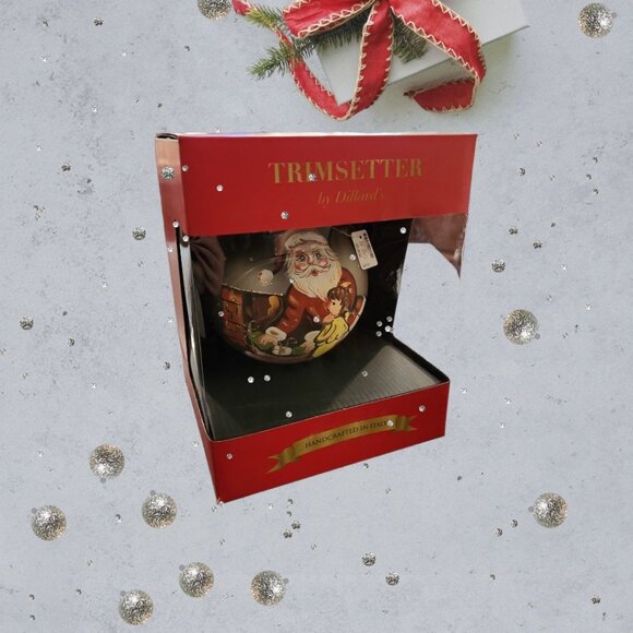 Trimsetter by Dillards Christmas Ornament Santa Glass Made in Italy - Picture 3 of 5